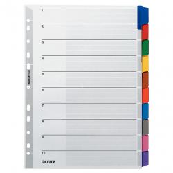 Cheap Stationery Supply of Leitz Divider Cardboard with Mylar reinforced tabs, A4 Multicolour - Outer carton of 10 Office Statationery