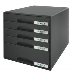 Cheap Stationery Supply of Leitz Plus 5 Drawer Cabinet A4 - Black Office Statationery