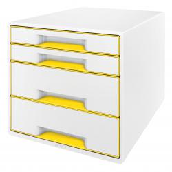 Cheap Stationery Supply of Leitz WOW CUBE Drawer Cabinet, 4 drawers (2 big and 2 small). A4 Maxi. White/yellow Office Statationery