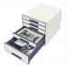 Leitz WOW CUBE Drawer Cabinet, 5 drawers (1 big and 4 small). A4 Maxi. White