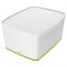 Leitz-MyBox-WOW-Large-with-lid-Storage-Box-18-litre-W-318-x-H-198-x-D-385-mm-Whitegreen-Outer-carton-of-4-52161054