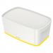 Leitz-MyBox-WOW-Small-with-lid-Storage-Box-5-litre-W-318-x-H-128-x-D-191-mm-Whiteyellow-Outer-carton-of-4-52291016
