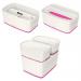Leitz MyBox WOW Small with lid, Storage Box 5 litre, W 318 x H 128 x D 191 mm. White/pink - Outer carton of 4