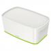 Leitz-MyBox-WOW-Small-with-lid-Storage-Box-5-litre-W-318-x-H-128-x-D-191-mm-Whitegreen-Outer-carton-of-4-52291054