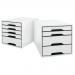 Leitz WOW CUBE Drawer Cabinet. 5 drawers (1 big and 4 small). A4 Maxi. White/black.