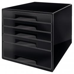Cheap Stationery Supply of Leitz CUBE 5 drawer unit (1 big and 4 small). A4 Maxi. Black Office Statationery