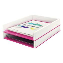 Cheap Stationery Supply of Leitz A4 WOW Letter Tray - White/Metallic Pink Office Statationery