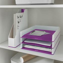 Cheap Stationery Supply of Leitz WOW Letter Tray Dual Colour. A4. White/purple Office Statationery