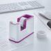 Leitz WOW Tape Dispenser. Incl. tape. For convenient one-hand operation. White/purple - Outer carton of 4