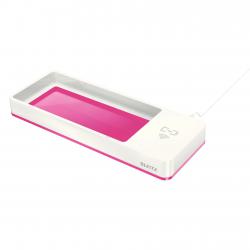 Cheap Stationery Supply of Leitz WOW Desk Organiser with Inductive Charger. White/pink. Office Statationery
