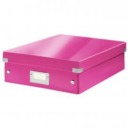 Cheap Stationery Supply of Leitz WOW Click & Store Medium Organiser Box. Pink. Office Statationery
