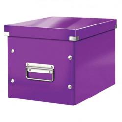 Cheap Stationery Supply of Leitz WOW Click & Store Cube Medium Storage Box, Purple. Office Statationery